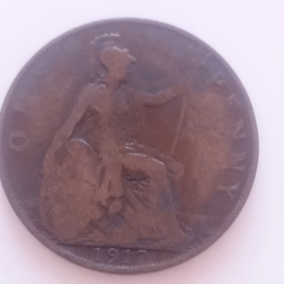 1 Penny Regatul Unit 1917
