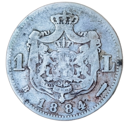 moneda 1 leu 1884