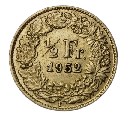 1 pe 2 francs 1952 pret