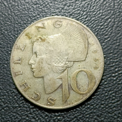 10 SILINGI 1958 AUSTRIA