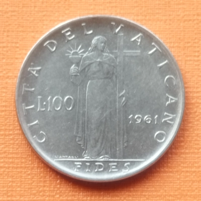 100 Lire UNC Vatican 1961