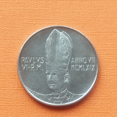 100 Lire UNC Vatican 1969 pret