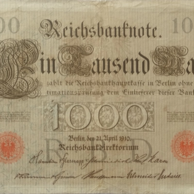1000 Reichsbacnote Germania 1910