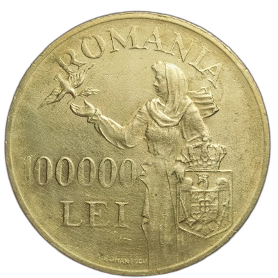 100000 Lei 1946 Argint Mihai I pret