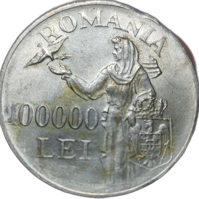 100000 lei 1946 Gravor Sters pret