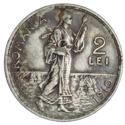 2 Lei 1910 Argint Carol I pret