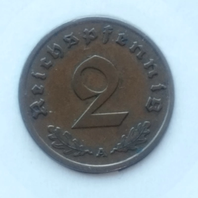 2 Pfennig 1937 A Germania Nazistă 