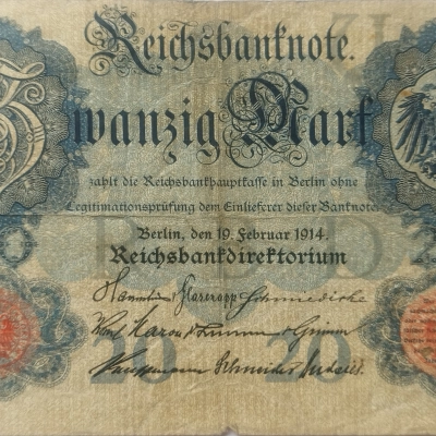 20 Reichsbacnote Germania 1914