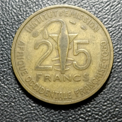 25 FRANCI 1957 AFRICA OCCIDENTALA RARA