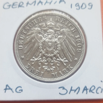 3 Mărci 1909 D UNC Germania 