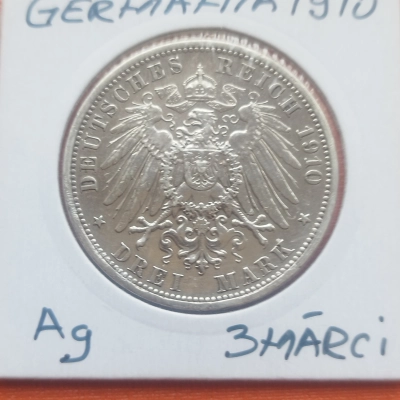 3 Mărci 1910 G UNC Germania 