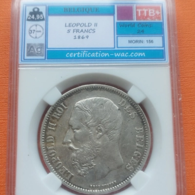 5 Franci 1869 Belgia  pret