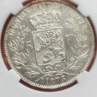 5 Franci 1873 Excelenta AUNC Belgia  pret