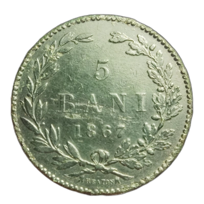 moneda 5 Lei 1867