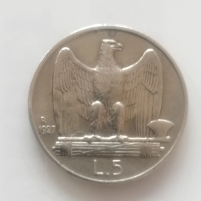 5 Lire Italia 1927 argint 