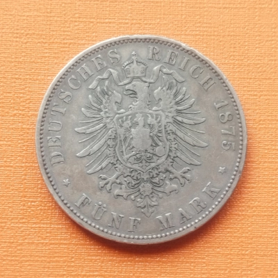 5 Mărci 1875 argint Germania 
