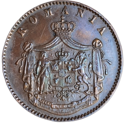 moneda 5 bani 1867 heaton