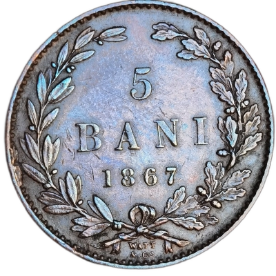 5 bani 1867 watt pret