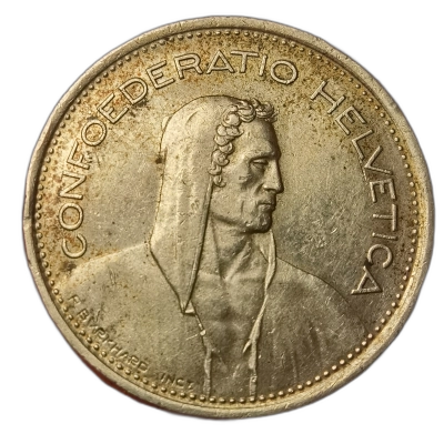 moneda 5 francs 1969 15g Argint