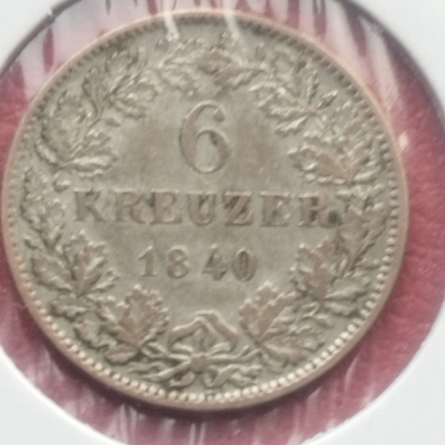 6 Kreuzer 1840 Wurttemberg Germania  1940