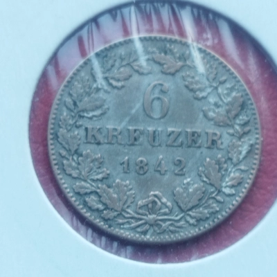 6 Kreuzer 1842  Wurttemverg  Germania 