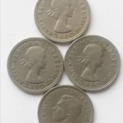 Lot six Pence 1949 1966 Anglia  pret